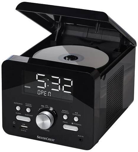4 v 1: Rádio s hodinami a s CD přehrávačem SCUR 3 A1