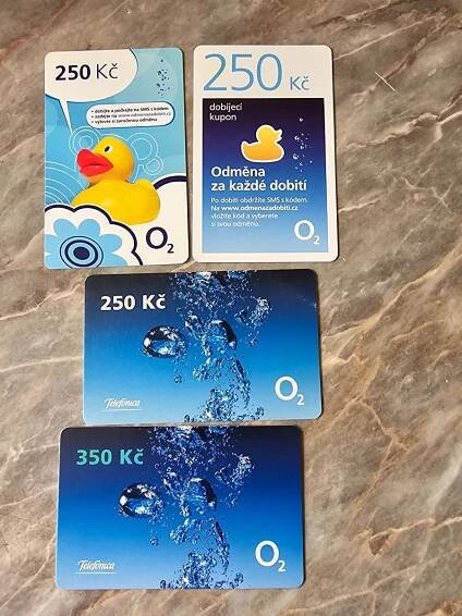 Dobíjecí kupóny - O2 4 ks