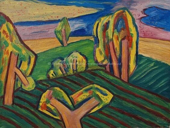 Jaroslav Kafka / Krajina u Trocnova - detail aukce « Aukce « Aukční Galerie Platýz