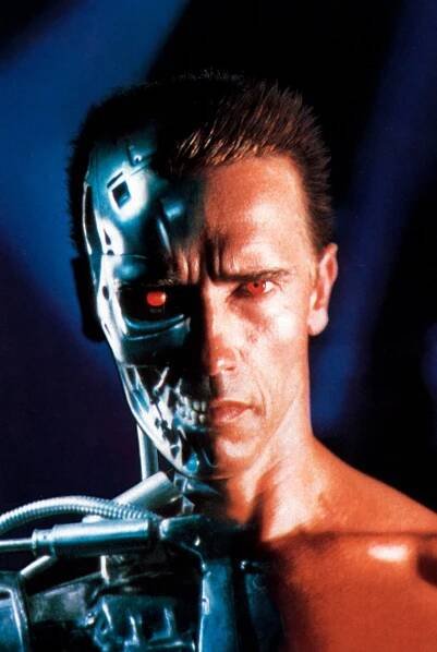 1984 Terminátor Arnold jako nezastavitelný stroj.