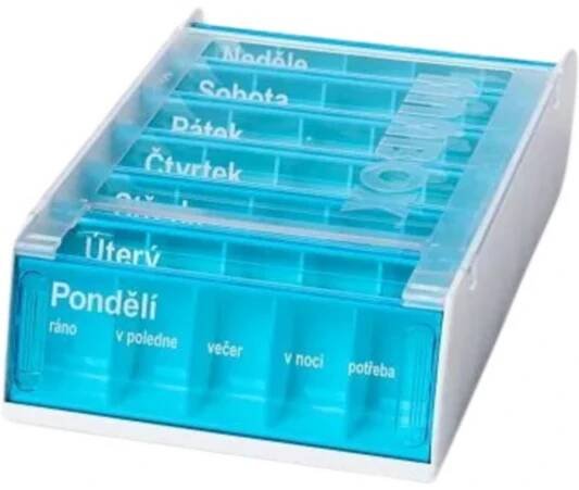 ANABOX Dávkovač na léky 7 dní Azurový