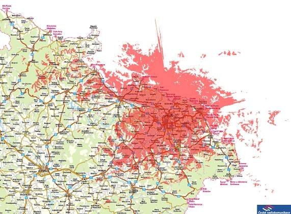 Síť A (Radiokomunikace) - mapa pokrytí Ostrava - Lupa.cz