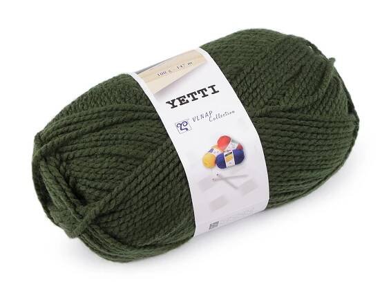 Pletací příze Yetti 100 g, střední, 25 (55075) zelená myslivecká (bal. 1)
