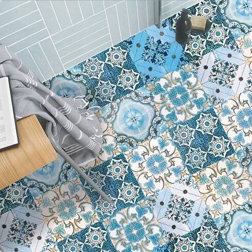 SAMOLEPICÍ PANEL PATCHWORK PVC DLAŽDICE KOMPLET 10 KUSŮ TAPETA 20x20 cm Materiál syntetický materiál