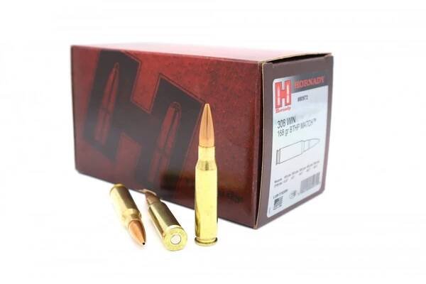 Náboj kulový Hornady, Match, .308 Win, 168GR (10,8g), BTHP Match | ProArms.cz