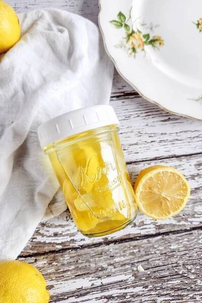 jar of homemade lemon extract.