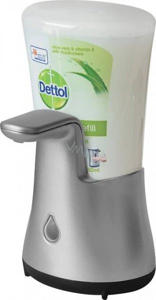 Dettol Bezdotykový dávkovač mýdla bílý + mýdlo Jemná aloe 250 ml