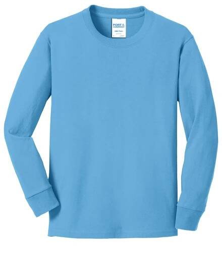 Port & Company® Youth Long Sleeve Core Cotton Tee. PC54YLS