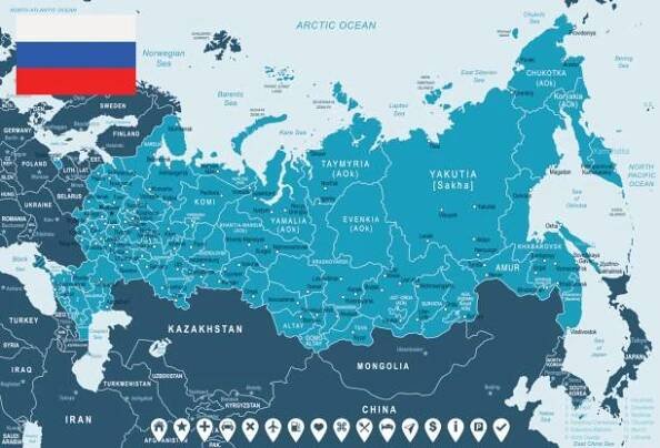 rusko - mapa a vlajka â ilustrace - dagestán stock ilustrace