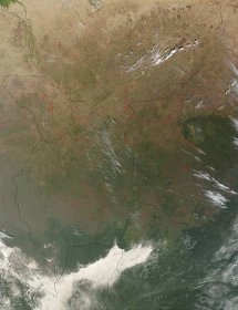 Fires in Central Africa (morning overpass)