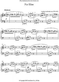 the music score for four flutes