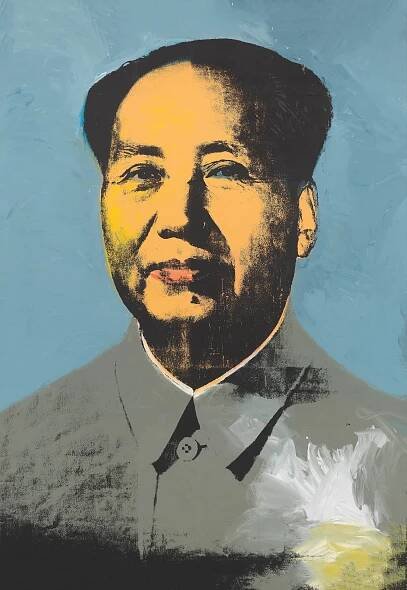 Andy Warhol, Mao , 1972, acrylic, silkscreen ink, and pencil on linen, 176 × 135 ⅞ inches (447 × 345 cm)