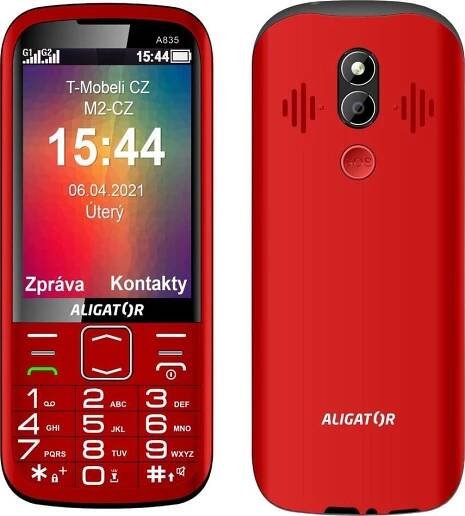 ALIGATOR A835 Senior červený + stolní nabíječka