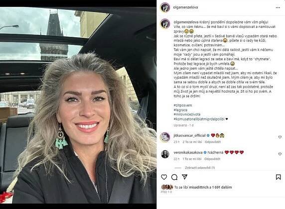 Olga Menzelová (45) hrdě nosí šediny: Nechci vypadat mladší!