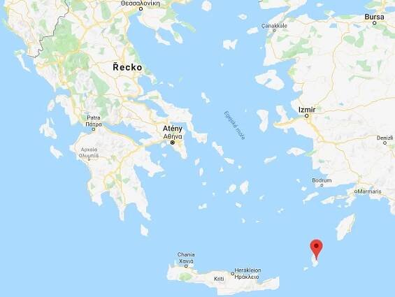 Poloha ostrova Karpathos na mapě Řecka