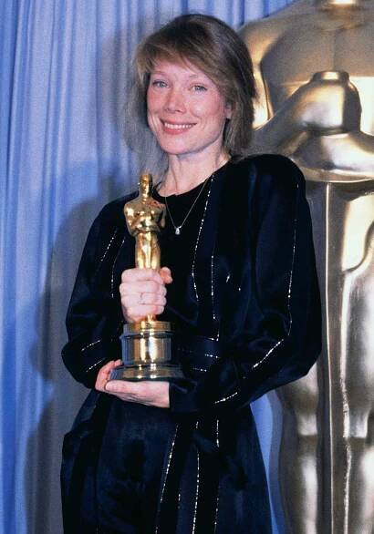 Sissy Spacek receives the Best Actress Oscar for 'Coal Miner's Daughter' during the 53rd annual Academy Awards at the Dorothy Chandler Pavilion in L.A. on March 31, 1981