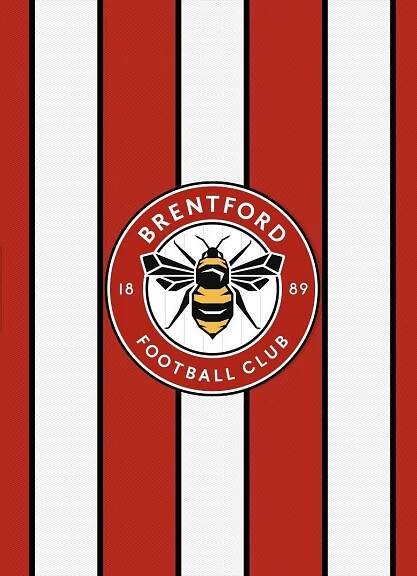 Brentford FC Logo On Stripes Wallpaper