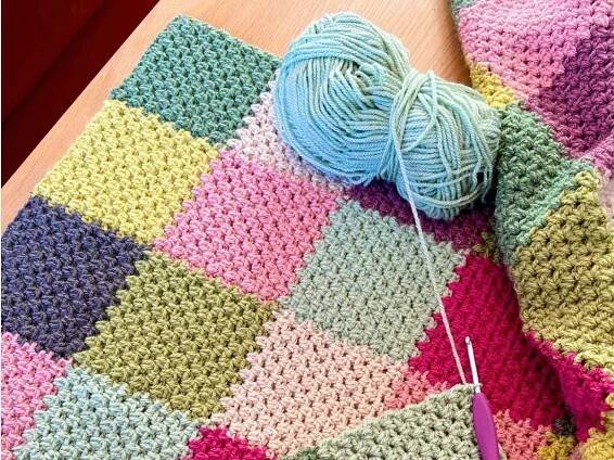 Rainforest Crochet Patchwork Squares Blanket