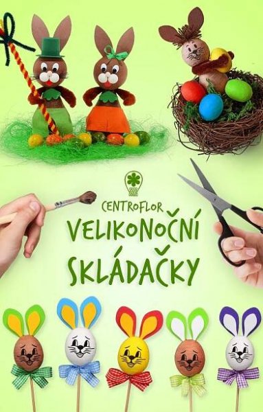 an advertisement for the centerflor velikononi skaadacky website with rabbits, carrots and eggs