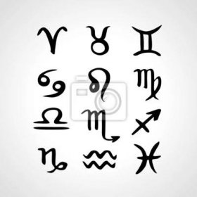 Ruční tažené vektorové znamení zvěrokruhu, horoskop symboly