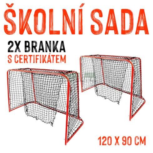 VÝHODNÁ SADA - 2x Florbalová branka certifikovaná IFF se sítí a záclonkou, 120 x 90 cm