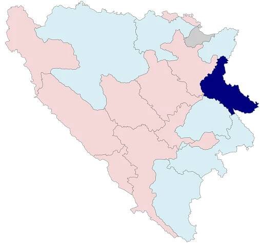 Poloha regionu na mapě Bosny a Hercegoviny