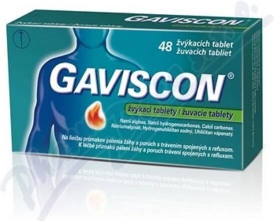 GAVISCON POR 250MG/133,5MG/80MG TBL MND 48