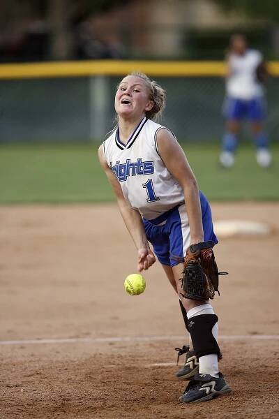 Cute Softball Blonde Girl Wallpaper