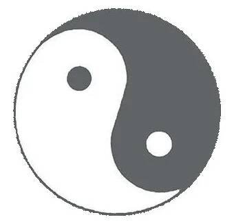 Symbol Jin a Jang svítící ve tmě - nalepovací tetování