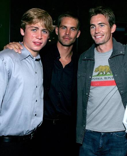 Cody Walker, Paul Walker and Caleb Walker at the premiere of "Into the Blue."