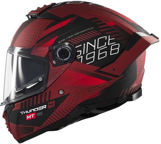 Integrální helma na motorku MT Thunder 4 SV Luminence matná červená