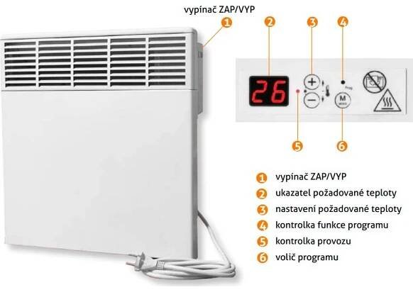 Elektrický nástěnný konvektor Basic Pro výběr z varianty příkonu - Esvit.cz 