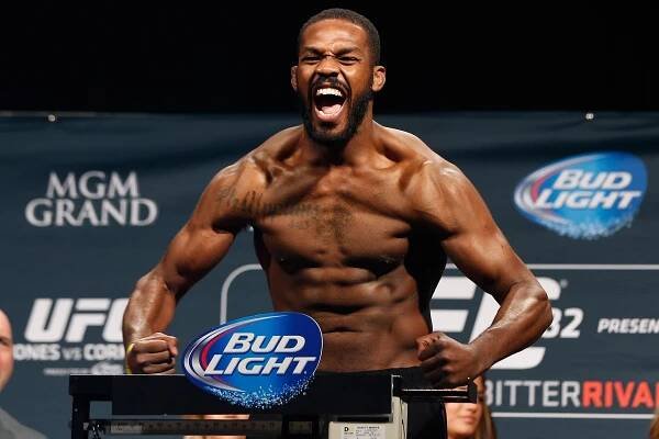 Jon Jones weighing in before UFC 182 in 2015.