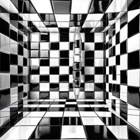 3d cube illusion mirror wall