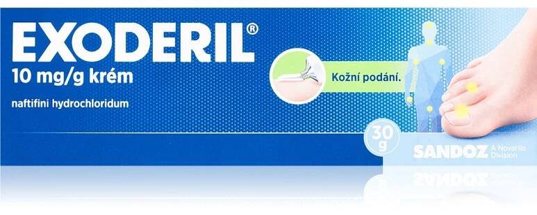 Exoderil Exoderil 10mg/g krém proti houbám, kvasinkám a kožním plísním