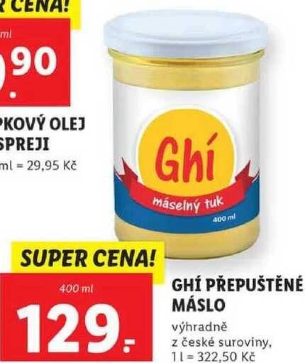GHÍ PŘEPUŠTĚNÉ MÁSLO, 400 ml