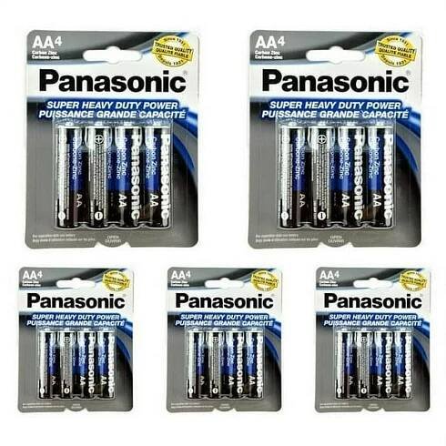 20 PCS Panasonic AA Batteries Super Heavy Duty Power Carbon Zinc Double A Battery 1.5v