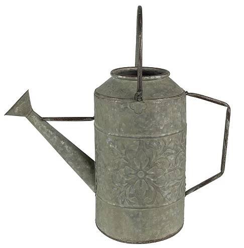 Šedo-zelená antik plechová dekorativní konev - 42*17*31/42 cm - Clayre & Eef - 6Y4872 - LaHome.cz