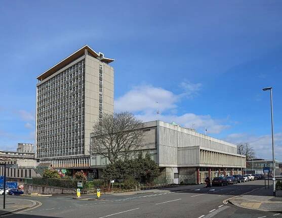 Plymouth Civic Centre high-rise building.