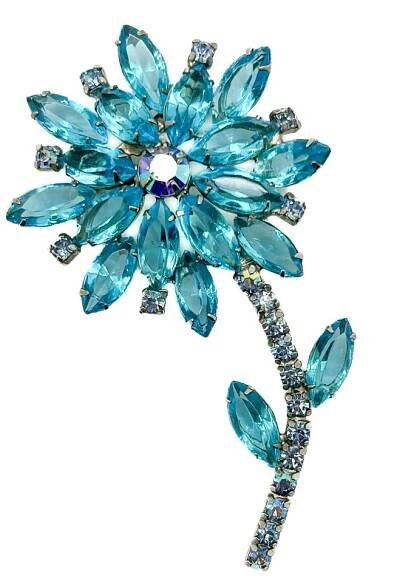 JENNIFER GIBSON JEWELLERY 1950s crystal-embellished brooch