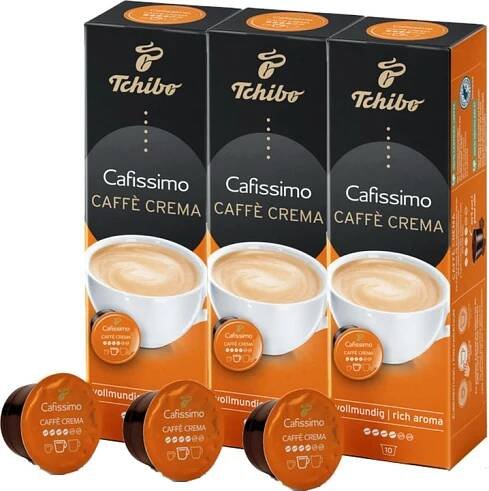 3× Kapsle pro Cafissimo Tchibo Cafissimo Caffe Crema 10 ks
