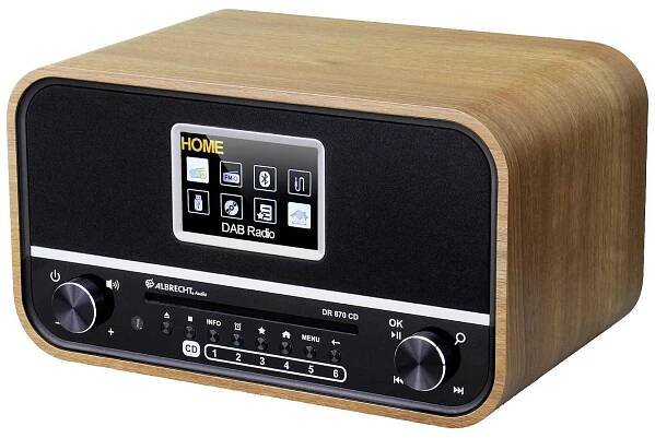Albrecht DR 870 CD Seniorenradio, DAB+/ UKW/ CD/ USB 27870 stolní rádio, DAB+, FM, DAB+, FM, Bluetooth, funkce alarmu, vč