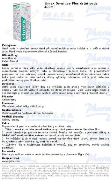 Elmex Sensitive Plus ústní voda 400ml | SOS lékárna online, internetová lékárna, léky