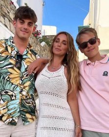 Louise Redknapp's steamy 90s shoots leave teen son unimpressed as he hides snaps