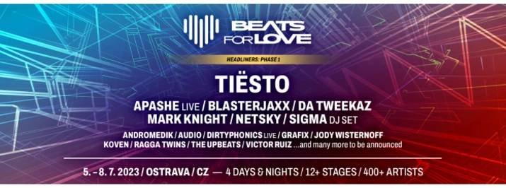 Legendární Tiësto poprvé v Ostravě - Beats for Love slibuje nabitý ročník!