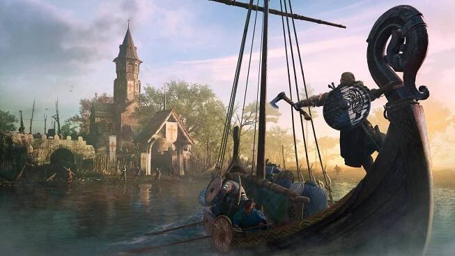 Assassin's Creed Valhalla; wallpaper: river raid