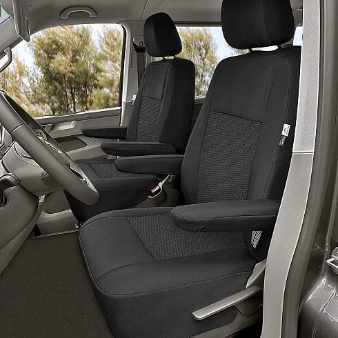 Autopotahy VW Transporter T6 2015-2024 • přední • 2 místa (1+1)