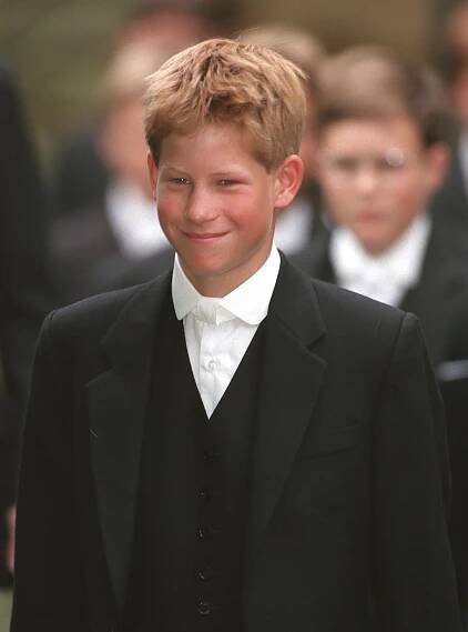 Prince Harry pictured in 1998, at his first day at Eton College