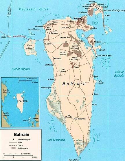 Bahrajn silnice mapa
