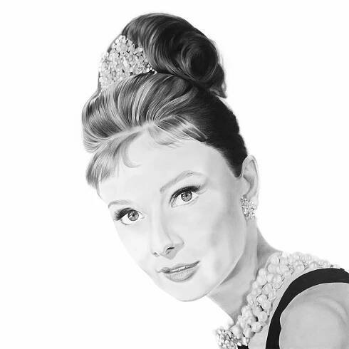 Audrey original hand-drawn illustration